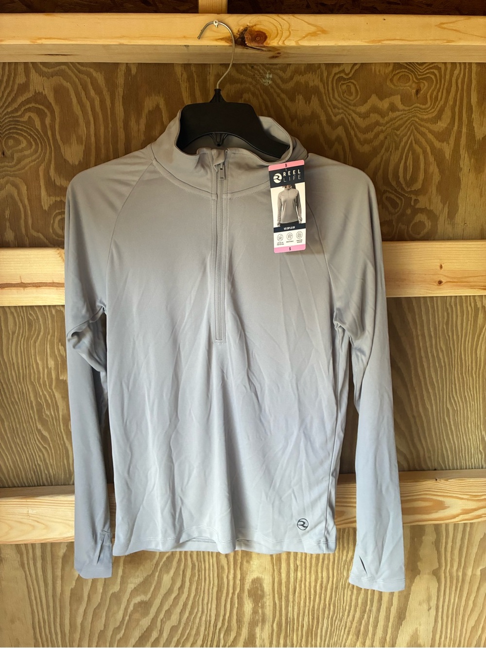 Reel Life Women’s Light Gray Quarter-Zip Performance Pullover
